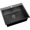 Mexen Solix acél mosogató 1-medencés 600 x 500 mm, fekete HC - 6408601000-70HC