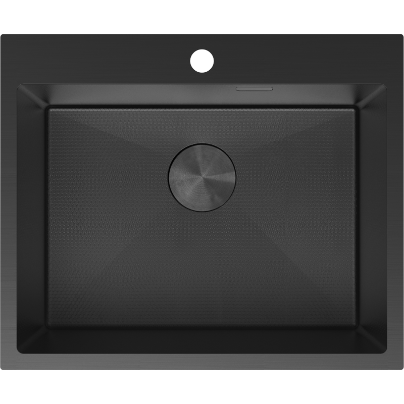 Mexen Solix acél mosogató 1-medencés 600 x 500 mm, fekete HC - 6408601000-70HC