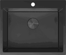 Mexen Solix acél mosogató 1-medencés 600 x 500 mm, fekete HC - 6408601000-70HC