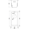 Mexen Trixo acél mosogató 1-medencés 230 x 440 mm, inox HC - 6411221000-01HC