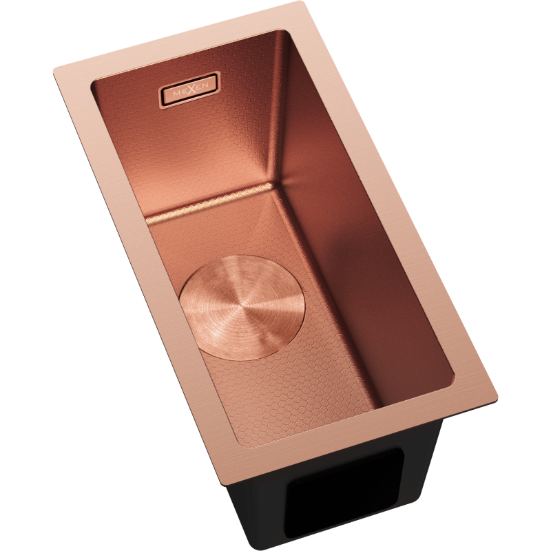Mexen Trixo chiuvetă de bucătărie din oțel inoxidabil, cu 1 compartiment, 230 x 440 mm, cupru HC - 6411221000-65HC