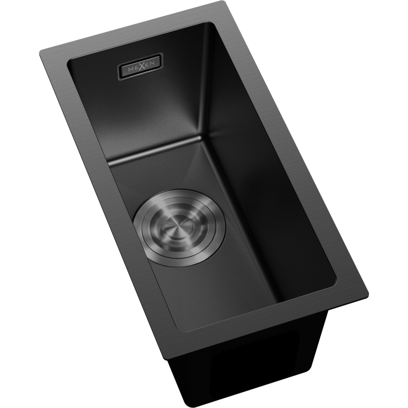 Mexen Trixo acél mosogató 1 medencés 230 x 440 mm, fekete - 6411221000-70