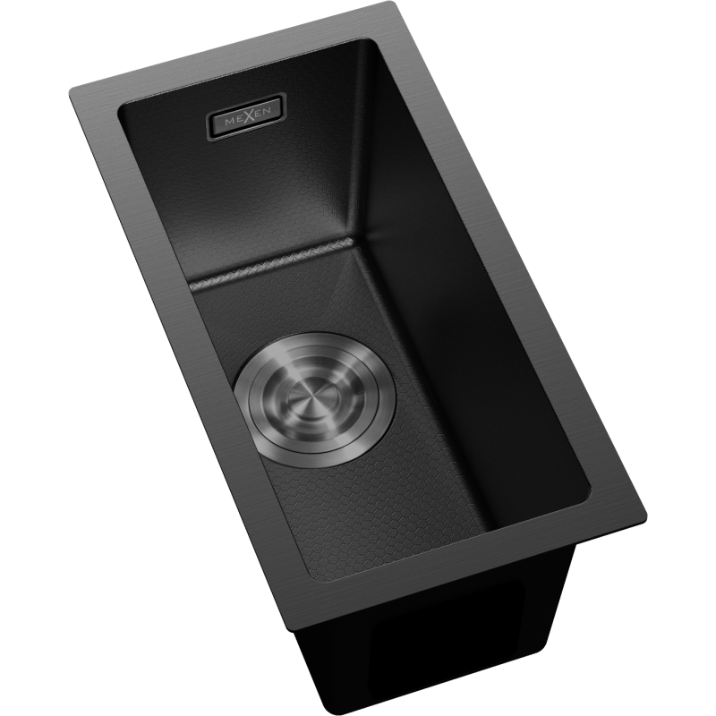 Mexen Trixo chiuvetă din oțel, 1 compartiment, 230 x 440 mm, negru HC - 6411221000-70HC