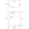 Mexen Trixo acél mosogató 1-medencés 370 x 440 mm, inox HC - 6412371000-01HC
