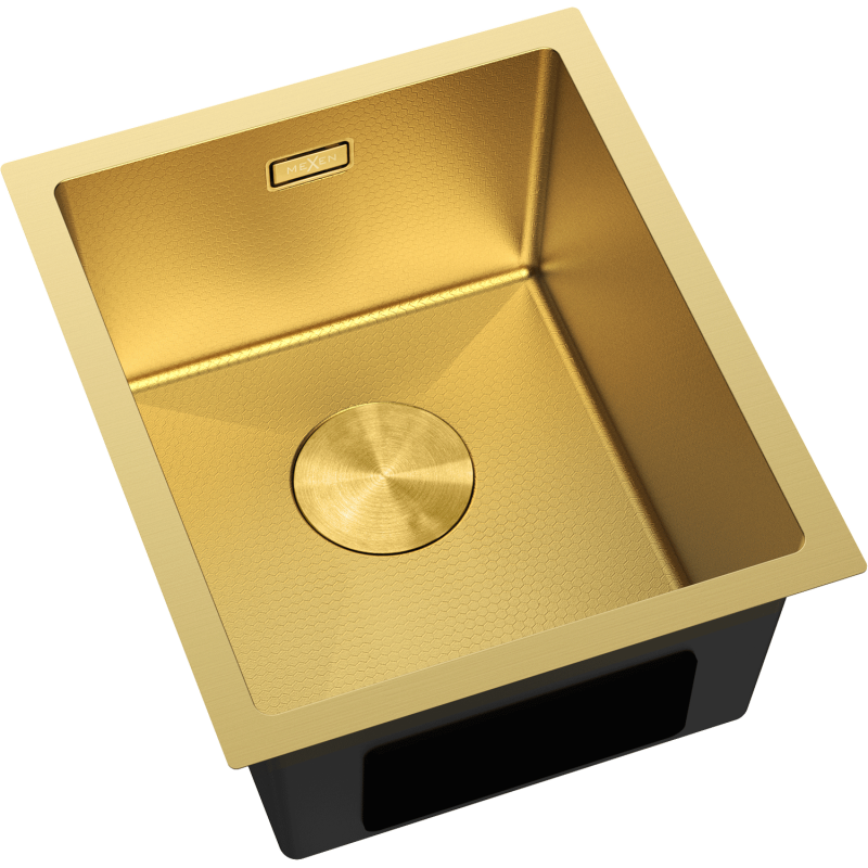 Mexen Trixo chiuvetă de bucătărie din oțel inoxidabil cu 1 compartiment 370 x 440 mm, aurie HC - 6412371000-55HC