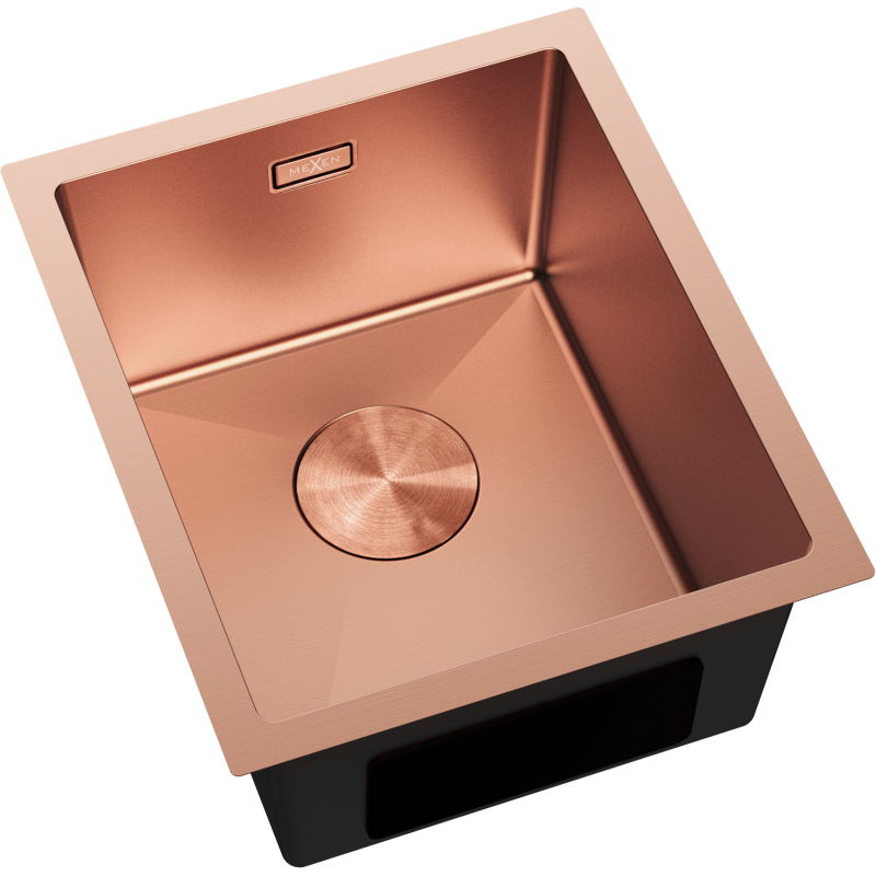 Mexen Trixo rozsdamentes acél mosogató 1-medencés 370 x 440 mm, réz - 6412371000-65