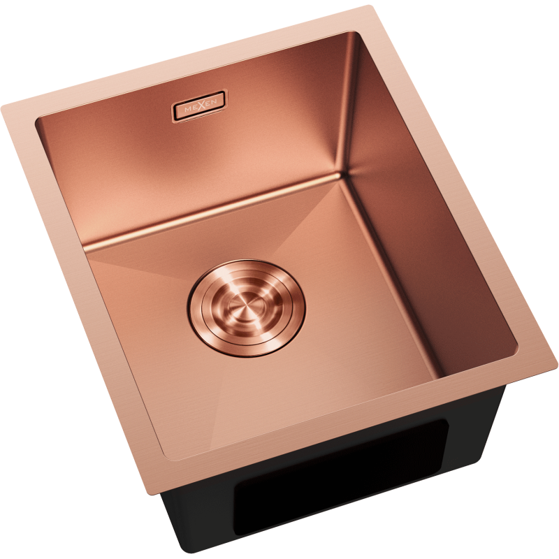Mexen Trixo rozsdamentes acél mosogató 1-medencés 370 x 440 mm, réz - 6412371000-65