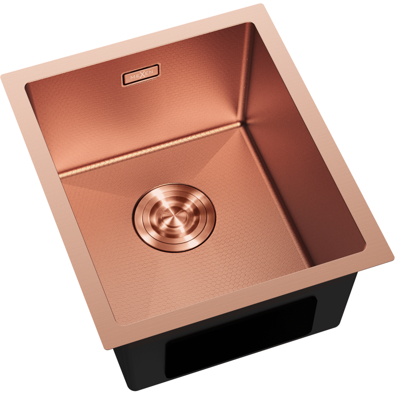 Mexen Trixo acél mosogató 1-medencés 370 x 440 mm, réz HC - 6412371000-65HC