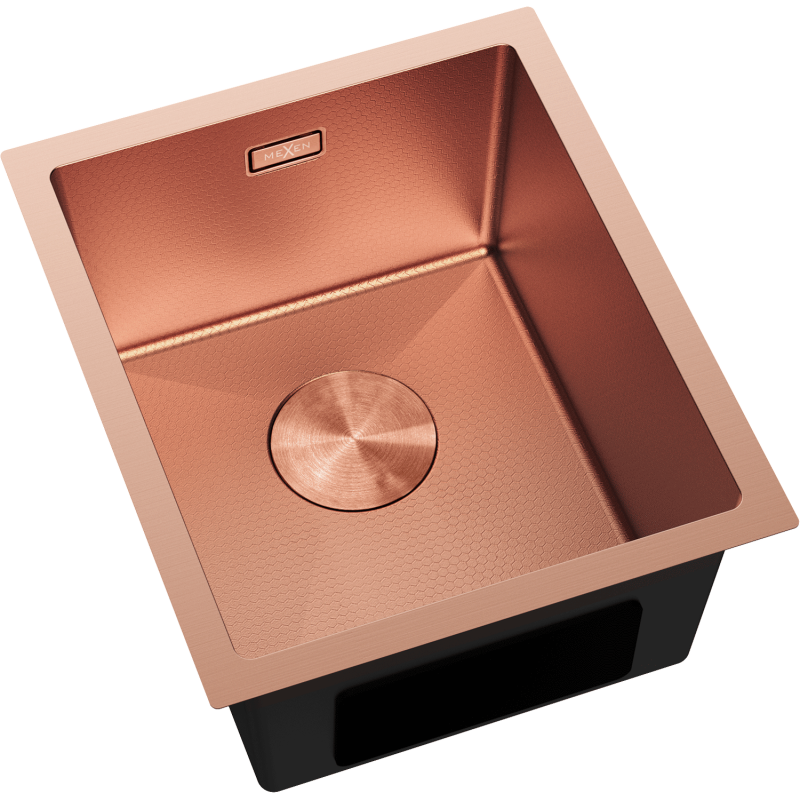 Mexen Trixo acél mosogató 1-medencés 370 x 440 mm, réz HC - 6412371000-65HC
