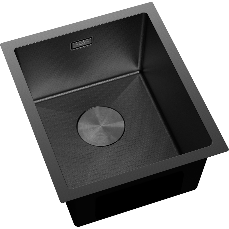 Mexen Trixo chiuvetă de oțel 1 cameră 370 x 440 mm, neagră HC - 6412371000-70HC