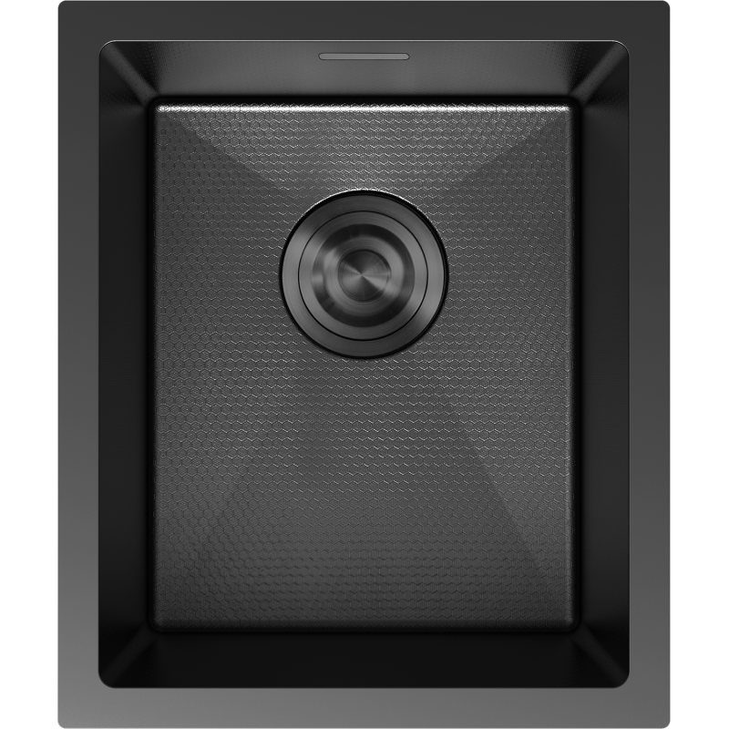 Mexen Trixo egykamrás rozsdamentes acél mosogató, 370 x 440 mm, fekete HC - 6412371000-70HC