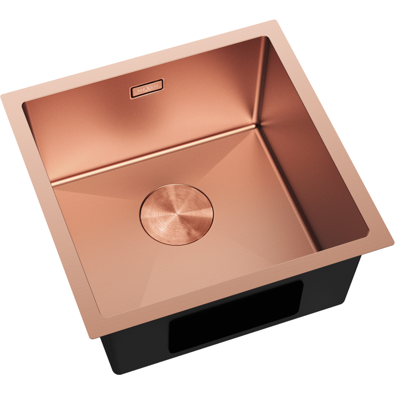 Mexen Trixo egykamrás rozsdamentes mosogató 440 x 440 mm, réz - 6413441000-65