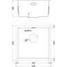 Mexen Trixo acél mosogató 1-medencés 440 x 440 mm, fekete HC - 6413441000-70HC