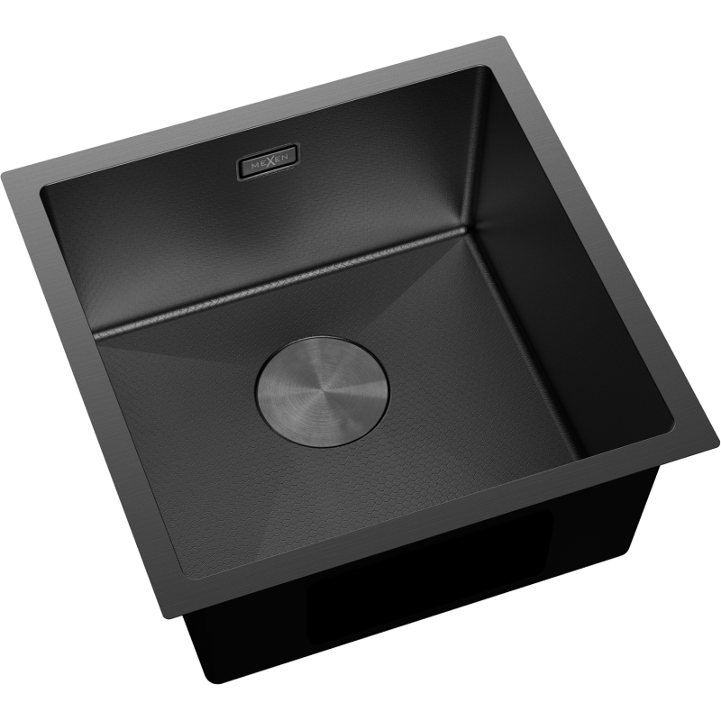 Mexen Trixo acél mosogató 1-medencés 440 x 440 mm, fekete HC - 6413441000-70HC