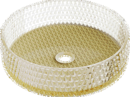 Mexen Aura chiuvetă de sticlă deasupra blatului 39 x 39 cm, transparent/auriu - 24013951