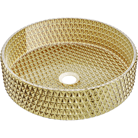 Mexen Aura chiuvetă de sticlă pe blat 39 x 39 cm, aurie - 24013952