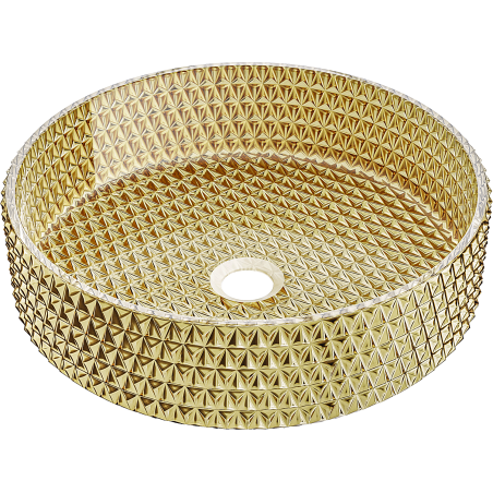 Mexen Aura lavoar de sticlă pe blat 39 x 39 cm, auriu - 24013952