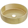 Mexen Aura lavoar de sticlă pe blat 39 x 39 cm, auriu - 24013952