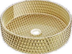 Mexen Aura lavoar de sticlă pe blat 39 x 39 cm, auriu - 24013952