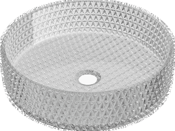 Mexen Aura üveg mosdókagyló pultra helyezhető 39 x 39 cm, szürke - 24013966