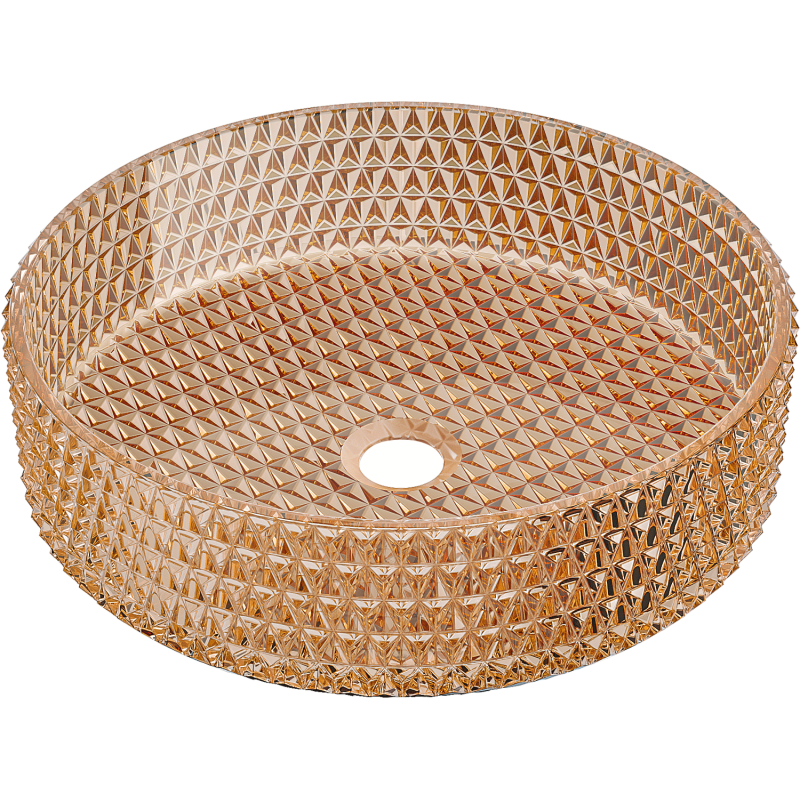 Mexen Aura chiuvetă de sticlă pe blat 39 x 39 cm, aur roz - 24013968