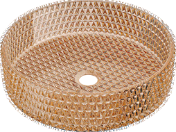 Mexen Aura chiuvetă de sticlă pe blat 39 x 39 cm, aur roz - 24013968