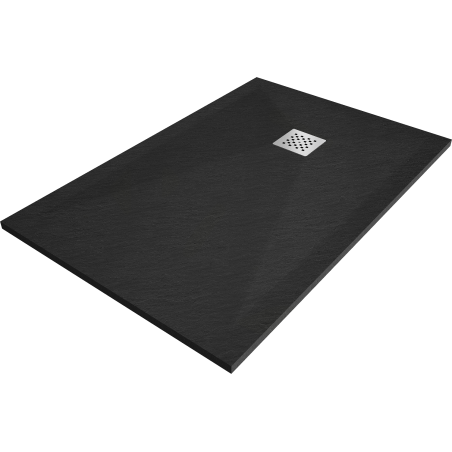 Mexen Stone+ kompozit trapéz zuhanytálca 90 x 80 cm, fekete - 44708090
