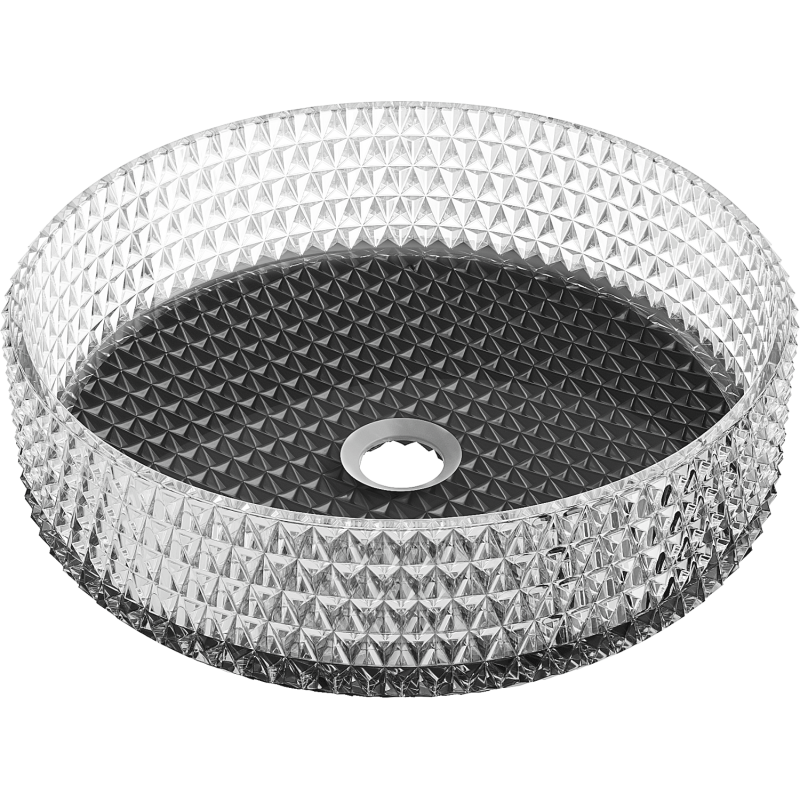 Mexen Aura chiuvetă de sticlă pe blat 39 x 39 cm, transparent/negru - 24013971