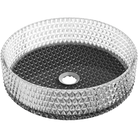 Mexen Aura chiuvetă de sticlă pe blat 39 x 39 cm, transparent/negru - 24013971