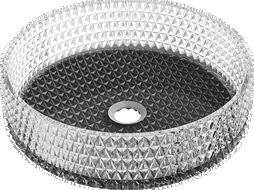 Mexen Aura chiuvetă de sticlă pe blat 39 x 39 cm, transparent/negru - 24013971