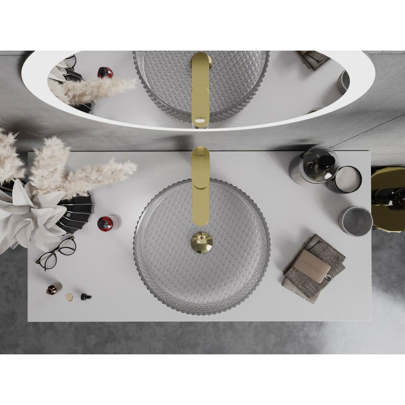 Mexen Aura lavoar din sticlă pe blat 39 x 39 cm, gri - 24013966