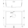 Mexen Trixo acél mosogató 1-medencés 540 x 440 mm, inox HC - 6414541000-01HC
