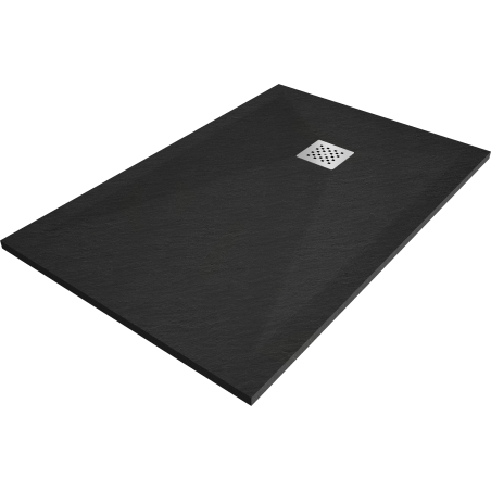 Mexen Stone+ szögletes kompozit zuhanytálca 100 x 80 cm, Fekete - 44708010