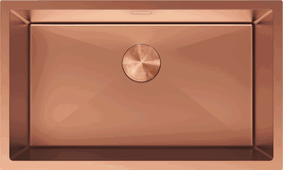 Mexen Trixo egykamrás rozsdamentes acél mosogató 750 x 440 mm, réz - 6415751000-65
