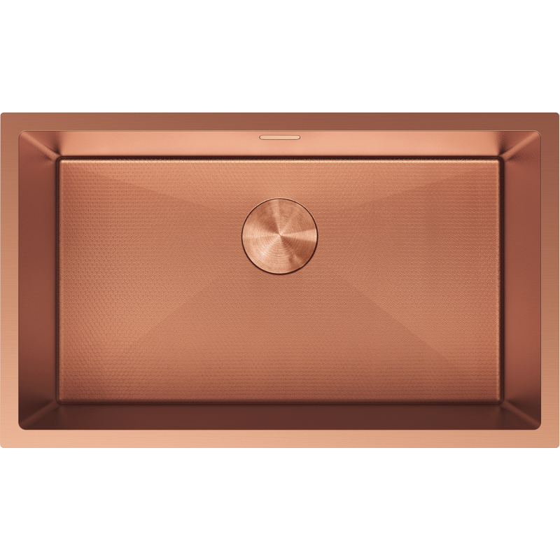 Mexen Trixo rozsdamentes acél mosogató, 1 rekeszes, 750 x 440 mm, réz HC - 6415751000-65HC