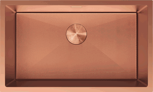 Mexen Trixo rozsdamentes acél mosogató, 1 rekeszes, 750 x 440 mm, réz HC - 6415751000-65HC