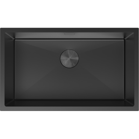 Mexen Trixo acél mosogató 1-medencés 750 x 440 mm, fekete - 6415751000-70