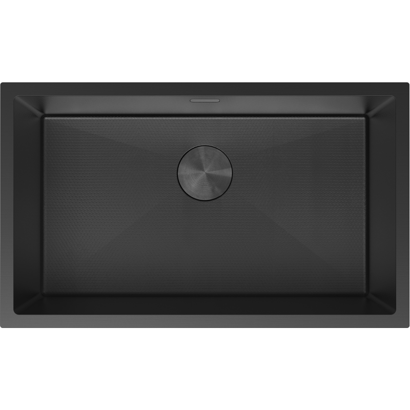 Mexen Trixo 1 rekeszes, fekete HC rozsdamentes acél mosogató 750 x 440 mm - 6415751000-70HC