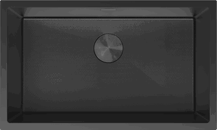 Mexen Trixo 1 rekeszes, fekete HC rozsdamentes acél mosogató 750 x 440 mm - 6415751000-70HC