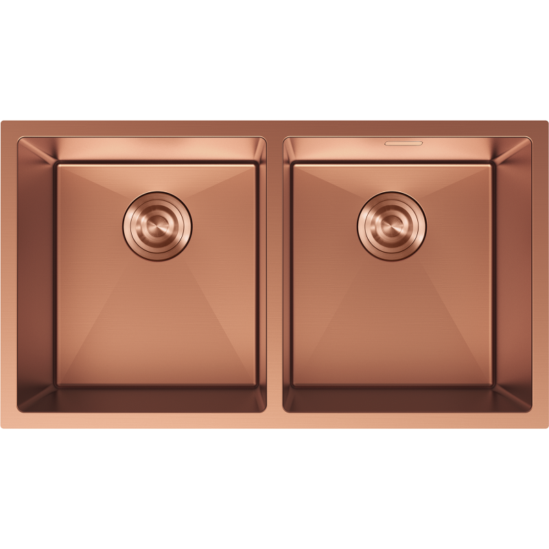 Mexen Binox 2 kamrás rozsdamentes acél mosogató 800 x 450 mm, réz - 6421802000-65