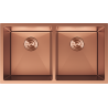 Mexen Binox chiuvetă din oțel inoxidabil cu 2 cuve 800 x 450 mm, cupru - 6421802000-65