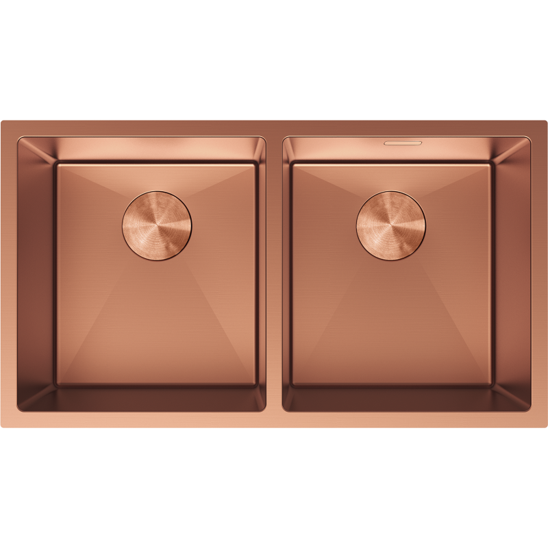 Mexen Binox 2 kamrás rozsdamentes acél mosogató 800 x 450 mm, réz - 6421802000-65