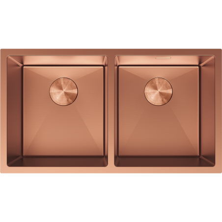 Mexen Binox chiuvetă din oțel inoxidabil cu 2 cuve 800 x 450 mm, cupru - 6421802000-65