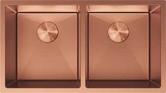 Mexen Binox chiuvetă din oțel inoxidabil cu 2 cuve 800 x 450 mm, cupru - 6421802000-65