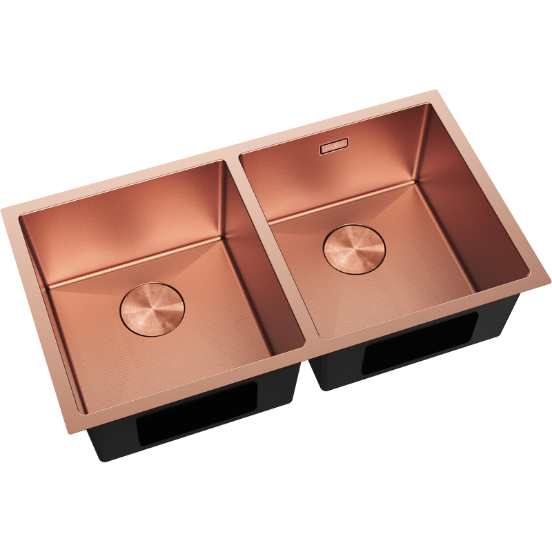 Mexen Binox chiuvetă din oțel cu 2 cuve 800 x 450 mm, cupru HC - 6421802000-65HC