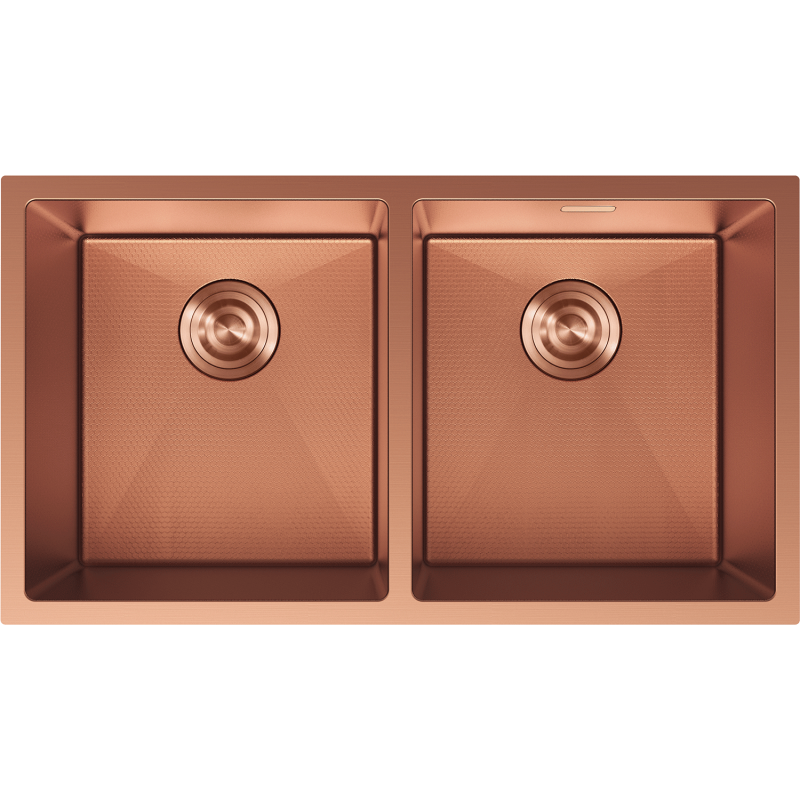 Mexen Binox kétkamrás acél mosogató 800 x 450 mm, réz HC - 6421802000-65HC