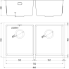 Mexen Binox chiuvetă din oțel cu 2 compartimente 800 x 450 mm, negru - 6421802000-70