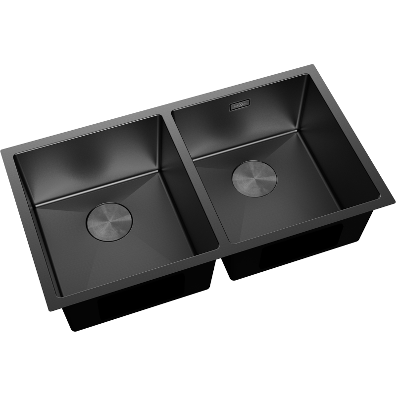 Mexen Binox chiuvetă din oțel inoxidabil cu 2 compartimente 800 x 450 mm, negru - 6421802000-70