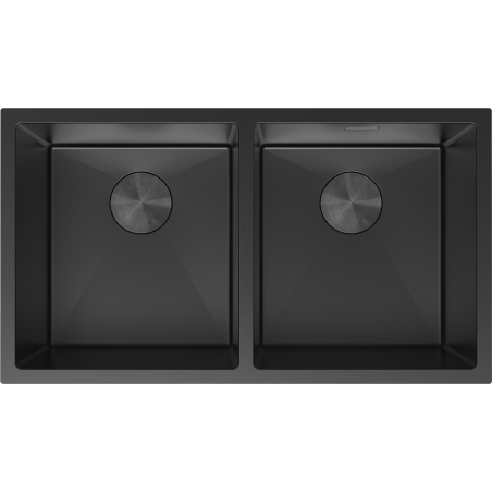 Mexen Binox kéttálcás acél mosogató 800 x 450 mm, fekete - 6421802000-70