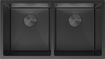 Mexen Binox kéttálcás acél mosogató 800 x 450 mm, fekete - 6421802000-70